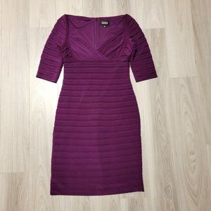 Adrianna Papell Ribbed Purple Dress